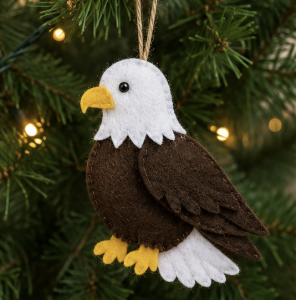 A DIY Felt Crafted Bald Eagle Ornament